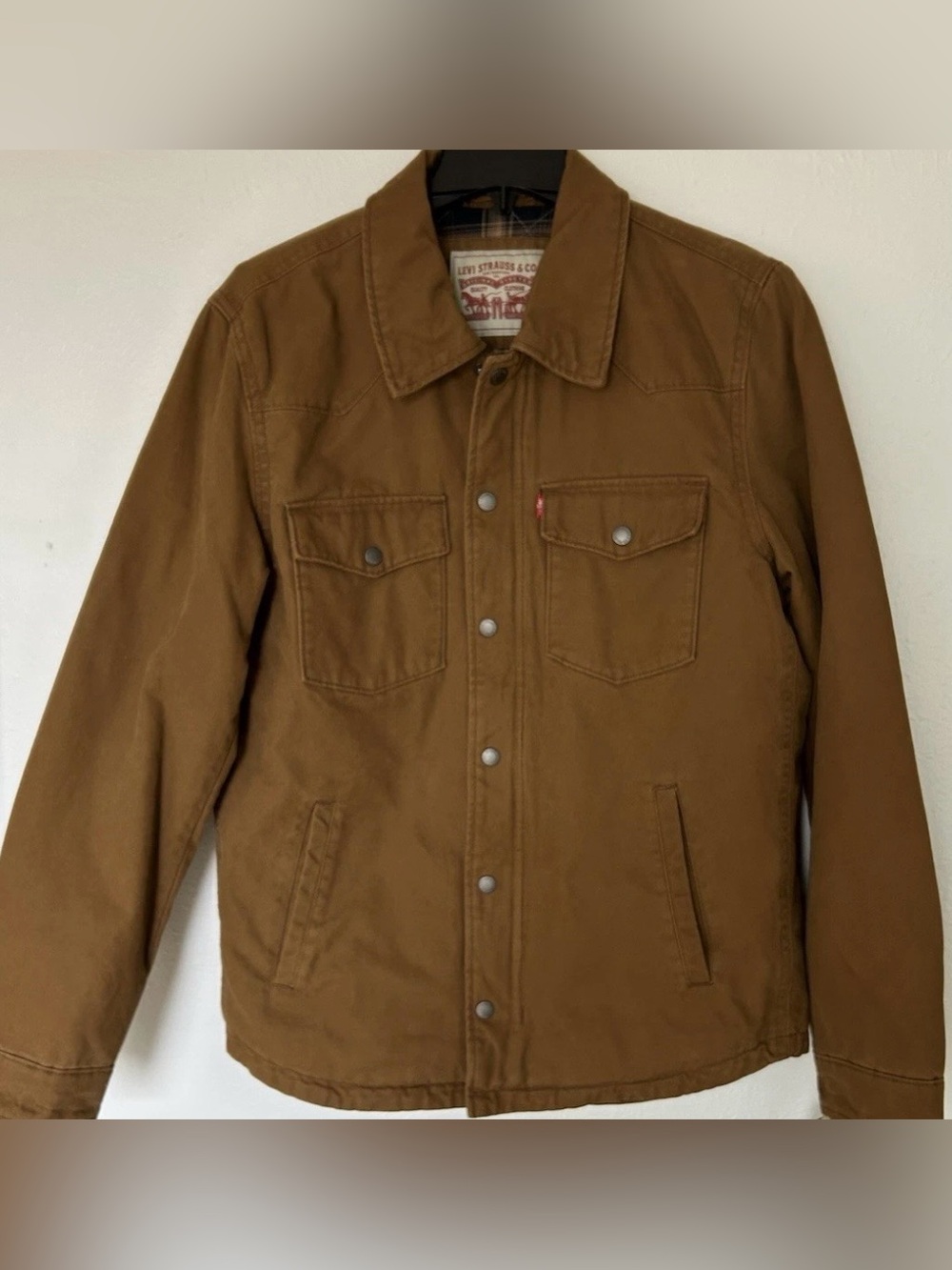 Levi's Denim Filled Jacket Brown w/Quilted Flannel Lining Men's Size Small - NWT